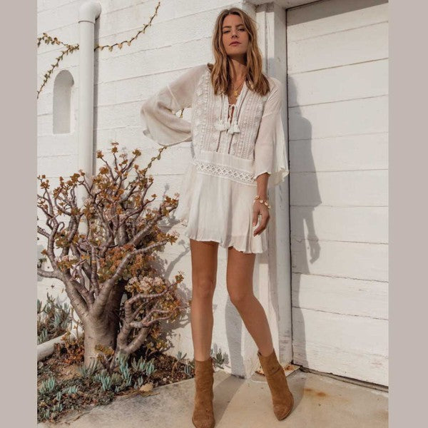 Chloe Swimsuit Cover Up White OS by ClaudiaG Collection | Fleurcouture