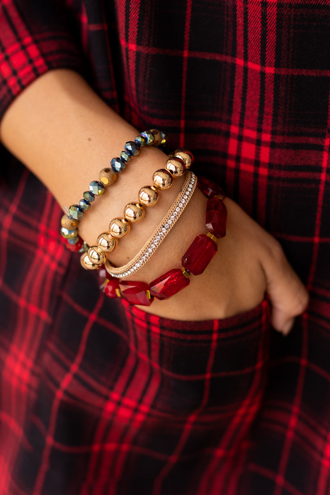 Christmas Babe Four Strand Bracelet Multi One Size Bracelet by Grace & Emma | Fleurcouture
