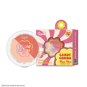 Chupa Chups Candy Combo Face Duo Creamy Strawberry Highlighter by Rude Cosmetics | Fleurcouture