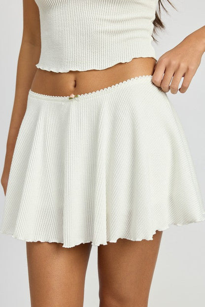 CIRCLE MINI SKIRT OFF WHITE by Emory Park | Fleurcouture