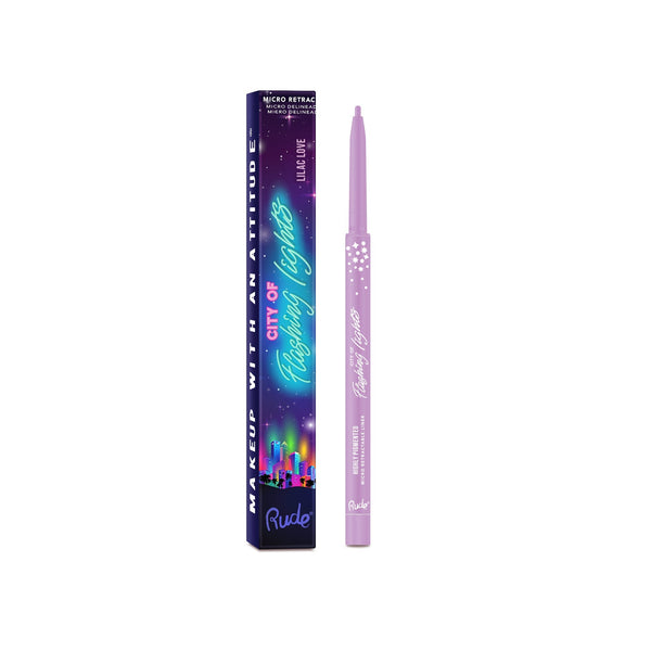 City of Flashing Lights Micro Retractable Liner Lilac Love Eyes by Rude Cosmetics | Fleurcouture