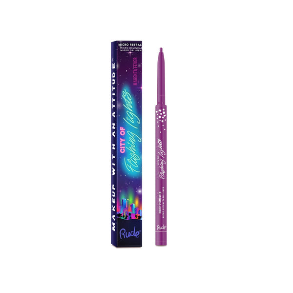 City of Flashing Lights Micro Retractable Liner Magenta Fever Eyes by Rude Cosmetics | Fleurcouture