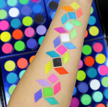 City of Neon Lights - 24 Vibrant Pigment &amp; Eyeshadow Palette Eyeshadow Palette by Rude Cosmetics | Fleurcouture