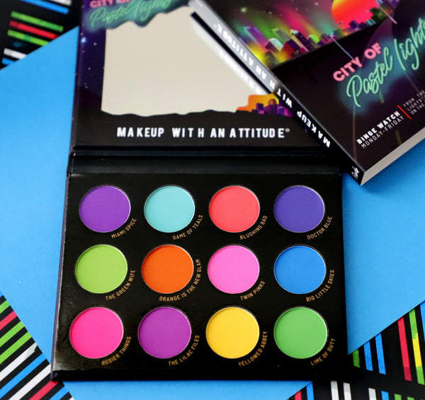 City of Pastel Lights - 12 Pastel Pigment & Eyeshadow Palette Eyeshadow Palette by Rude Cosmetics | Fleurcouture