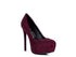 CLARISSE Diamante Faux Suede high Heeled Pumps Burgundy 5 by Rag Company | Fleurcouture