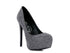 CLARISSE Diamante Faux Suede high Heeled Pumps Grey 5 by Rag Company | Fleurcouture