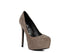 CLARISSE Diamante Faux Suede high Heeled Pumps Taupe 5 by Rag Company | Fleurcouture