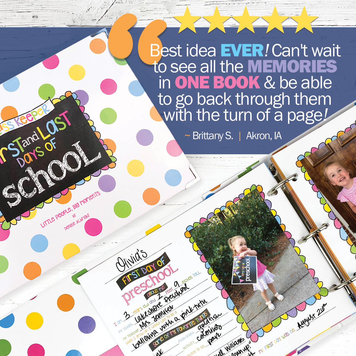 Class Keeper® Easiest School Days Memory Book | (2) Styles Binder by Denise Albright® | Fleurcouture