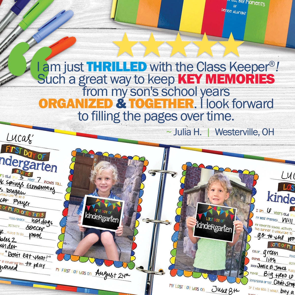 Class Keeper® Easiest School Days Memory Book | (2) Styles Binder by Denise Albright® | Fleurcouture