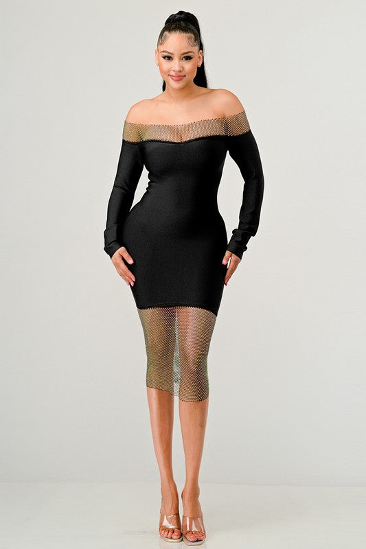 CLASSIC BANDAGE DRESS BLACK by Athina | Fleurcouture