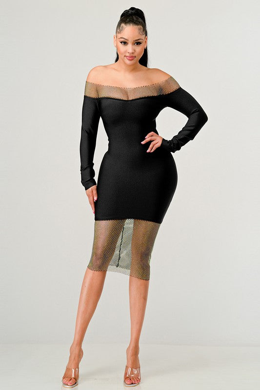 CLASSIC BANDAGE DRESS BLACK by Athina | Fleurcouture