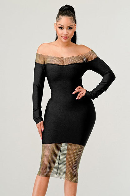 CLASSIC BANDAGE DRESS BLACK by Athina | Fleurcouture