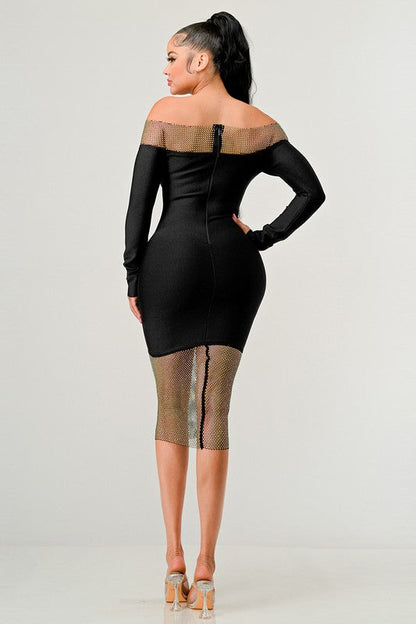 CLASSIC BANDAGE DRESS BLACK by Athina | Fleurcouture