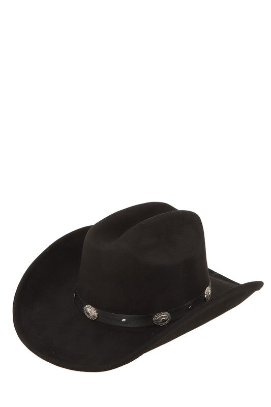 Classic Fedora Hat with Buckle Belt Accent BLACK OS by ICCO ACCESSORIES | Fleurcouture