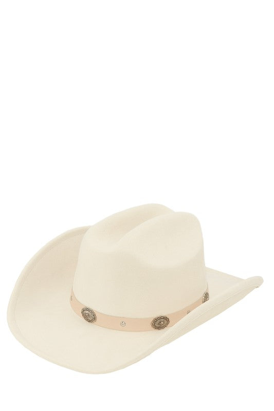 Classic Fedora Hat with Buckle Belt Accent IVORY OS by ICCO ACCESSORIES | Fleurcouture