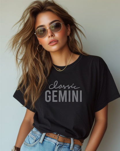 Classic Gemini Graphic Tee Black 2X by Ocean and 7th | Fleurcouture