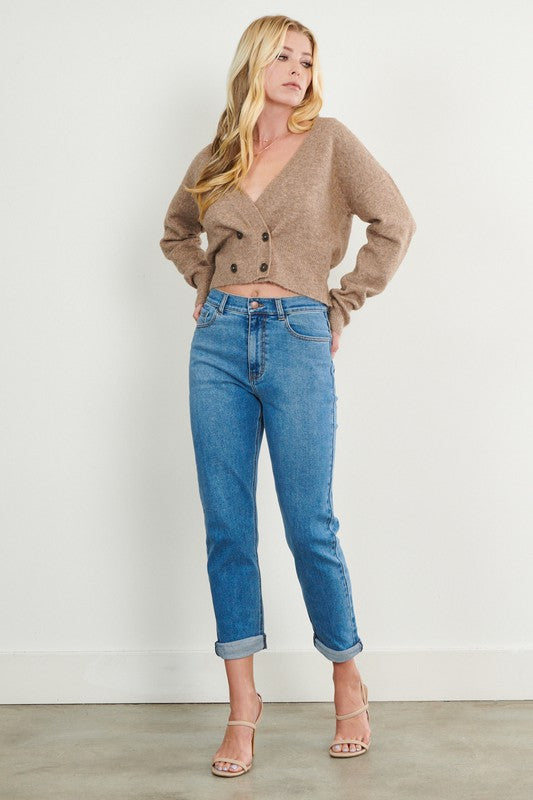 Classic Mom Jeans Medium Stone by Vibrant M.i.U | Fleurcouture