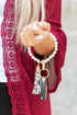 Classic Pearl Key Ring Bracelet Leopard OneSize by Aili&