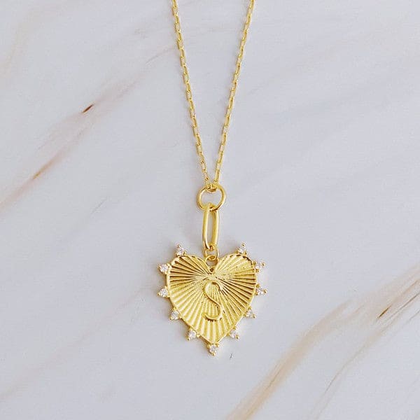 Clip Hanging Initial Heart Necklace S OS by Ellison and Young | Fleurcouture