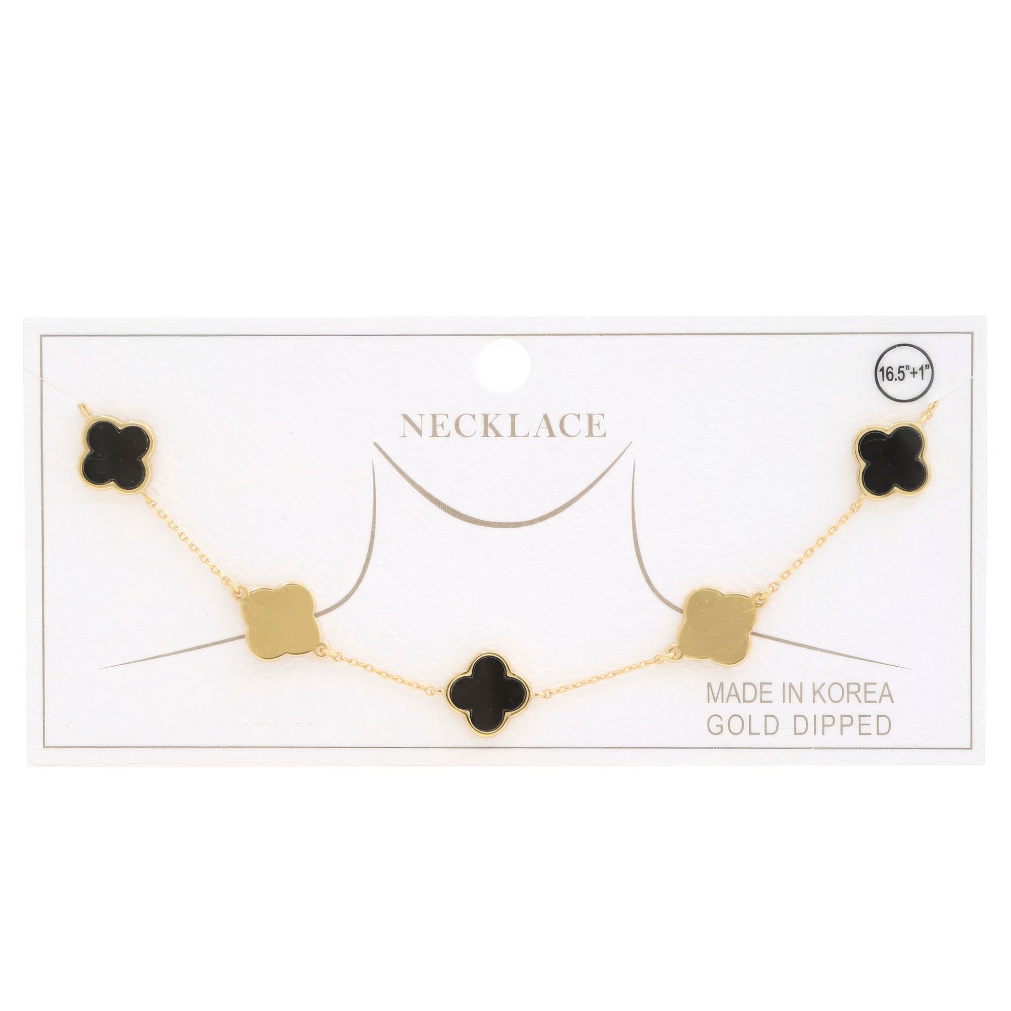 Clover Charm Station Gold Dipped Necklace by Fleurcouture | Fleurcouture