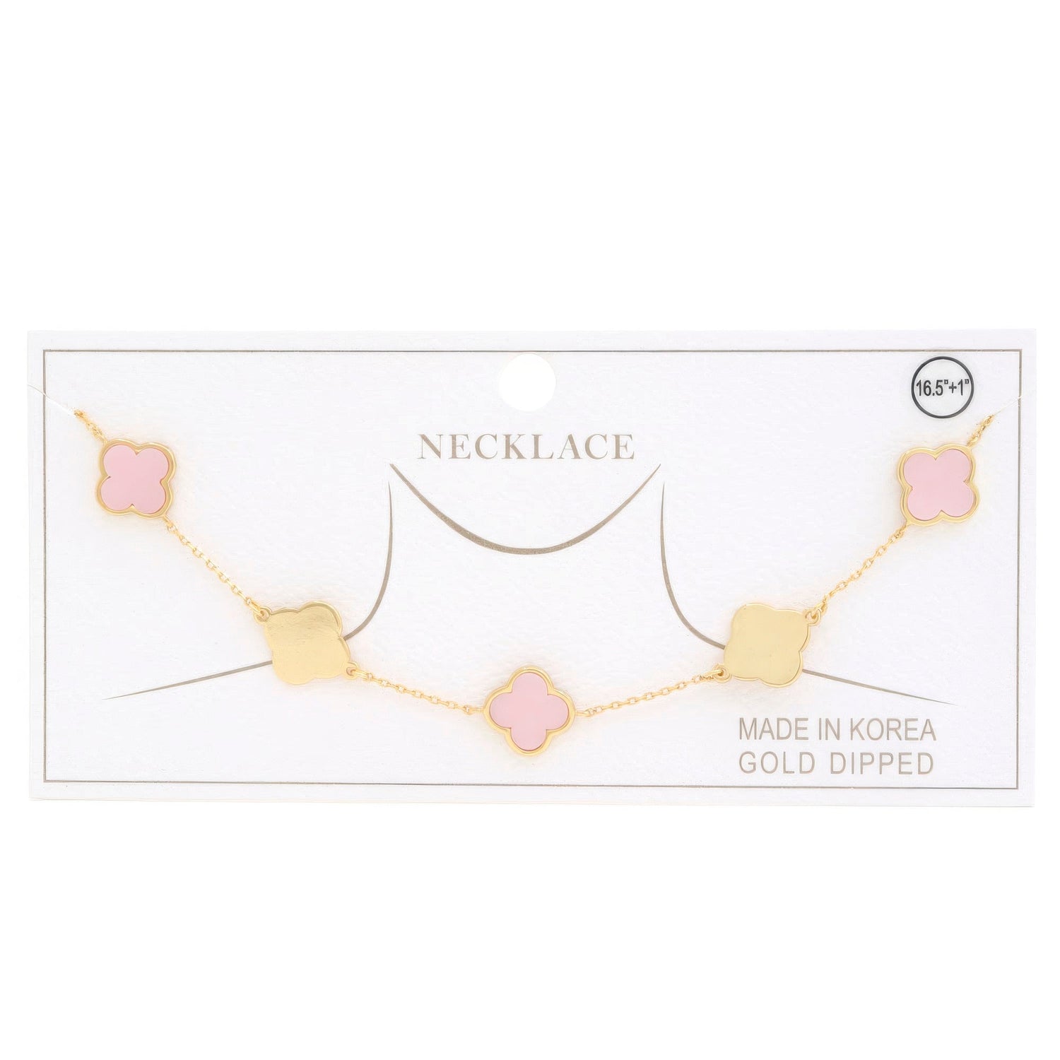 Clover Charm Station Gold Dipped Necklace by Fleurcouture | Fleurcouture