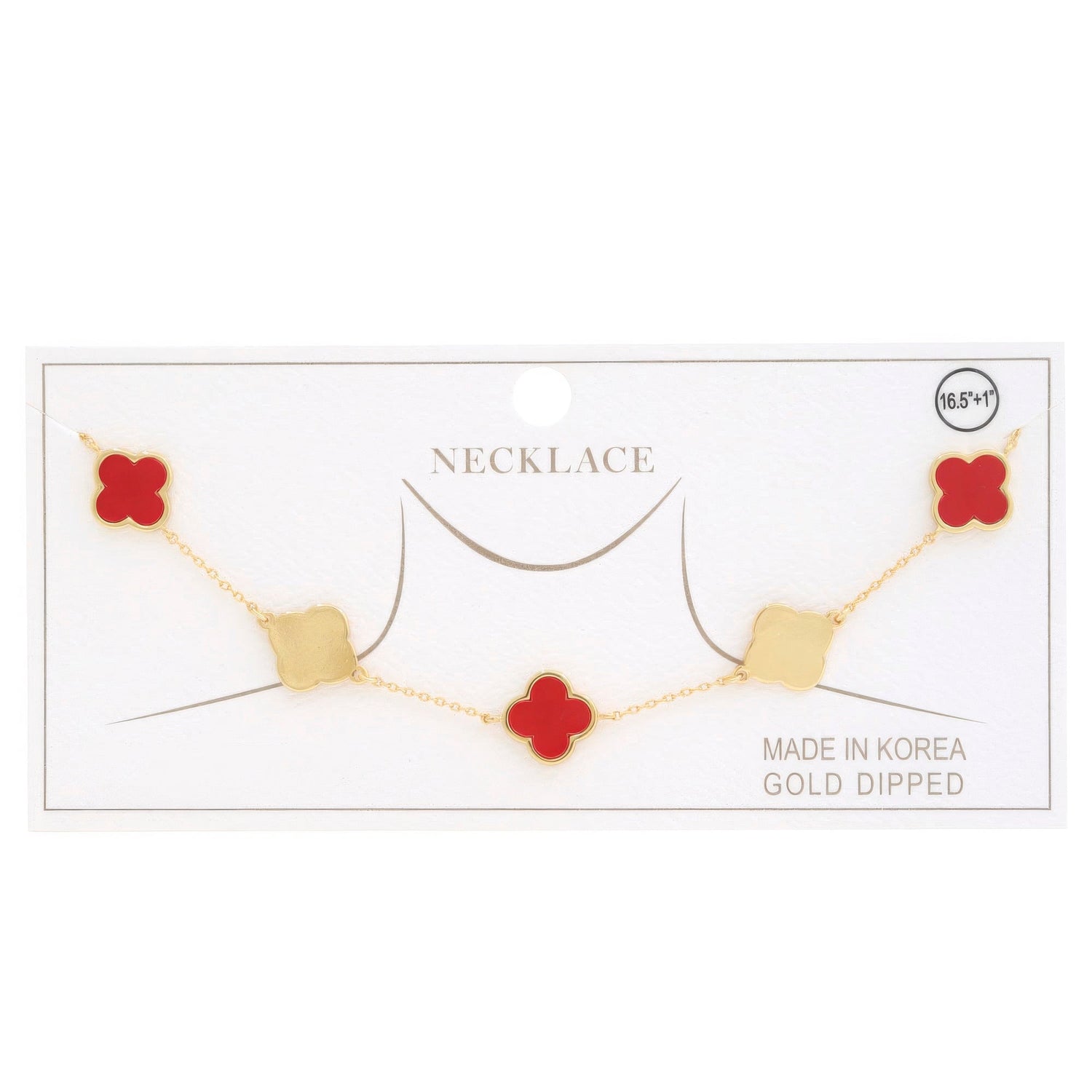 Clover Charm Station Gold Dipped Necklace by Fleurcouture | Fleurcouture