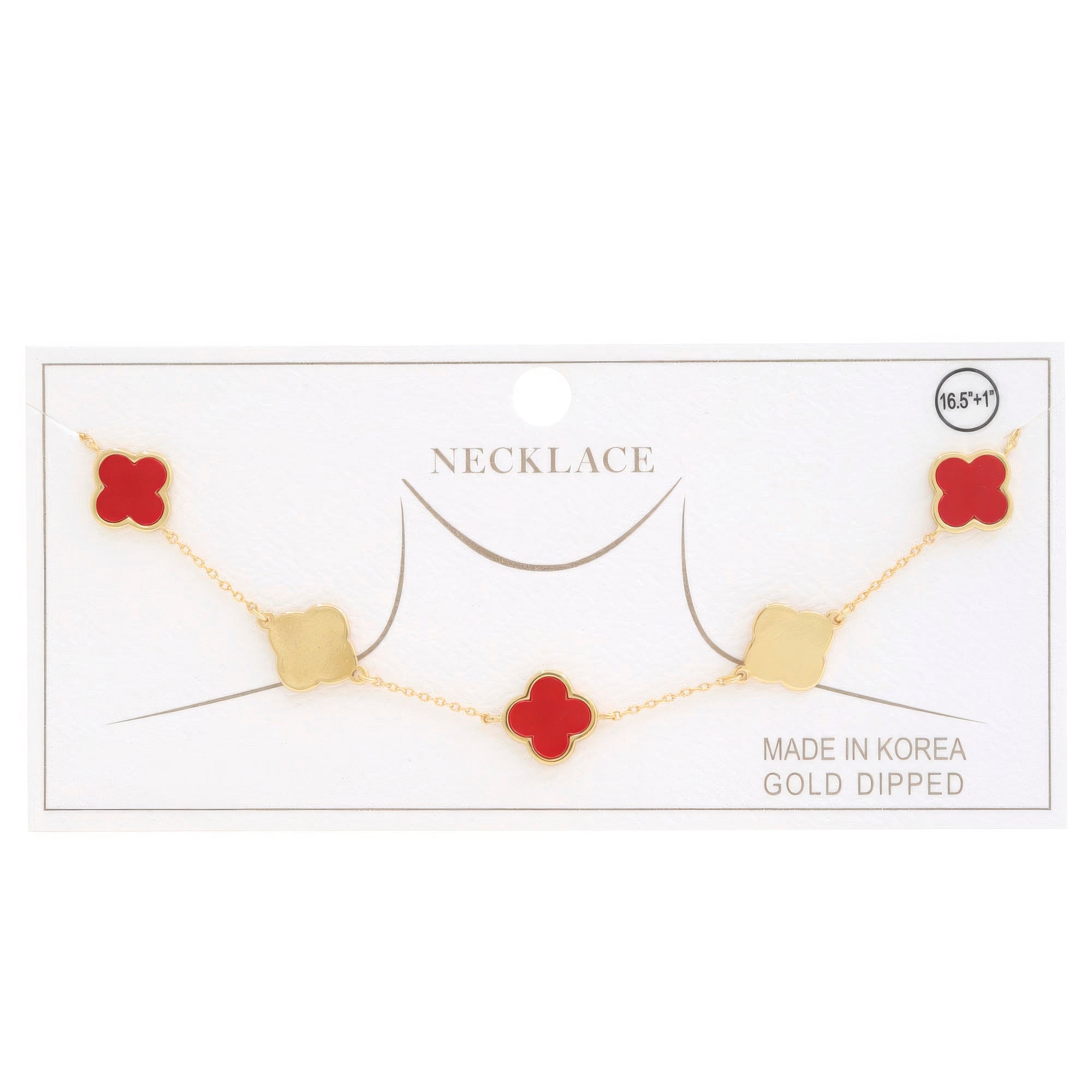 Clover Charm Station Gold Dipped Necklace by Fleurcouture | Fleurcouture