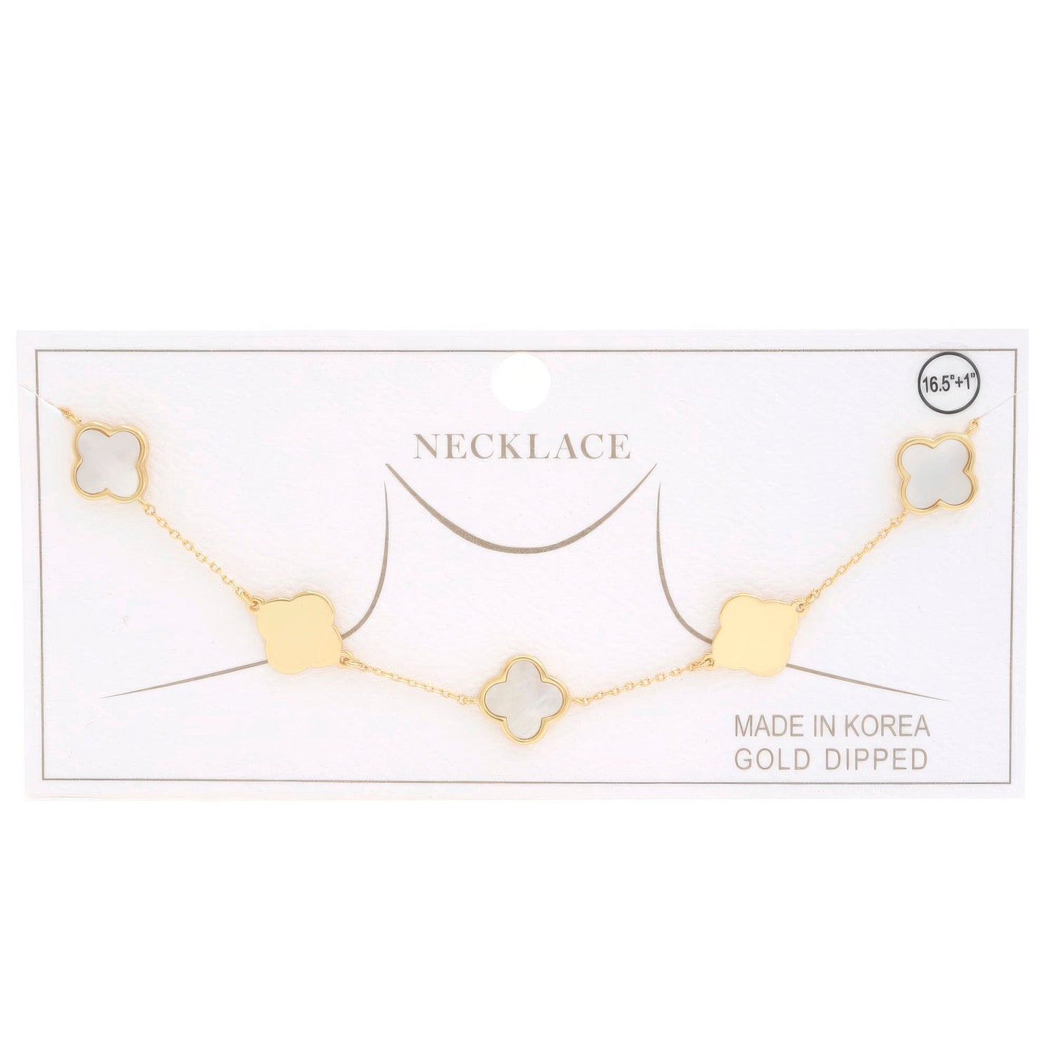 Clover Charm Station Gold Dipped Necklace by Fleurcouture | Fleurcouture