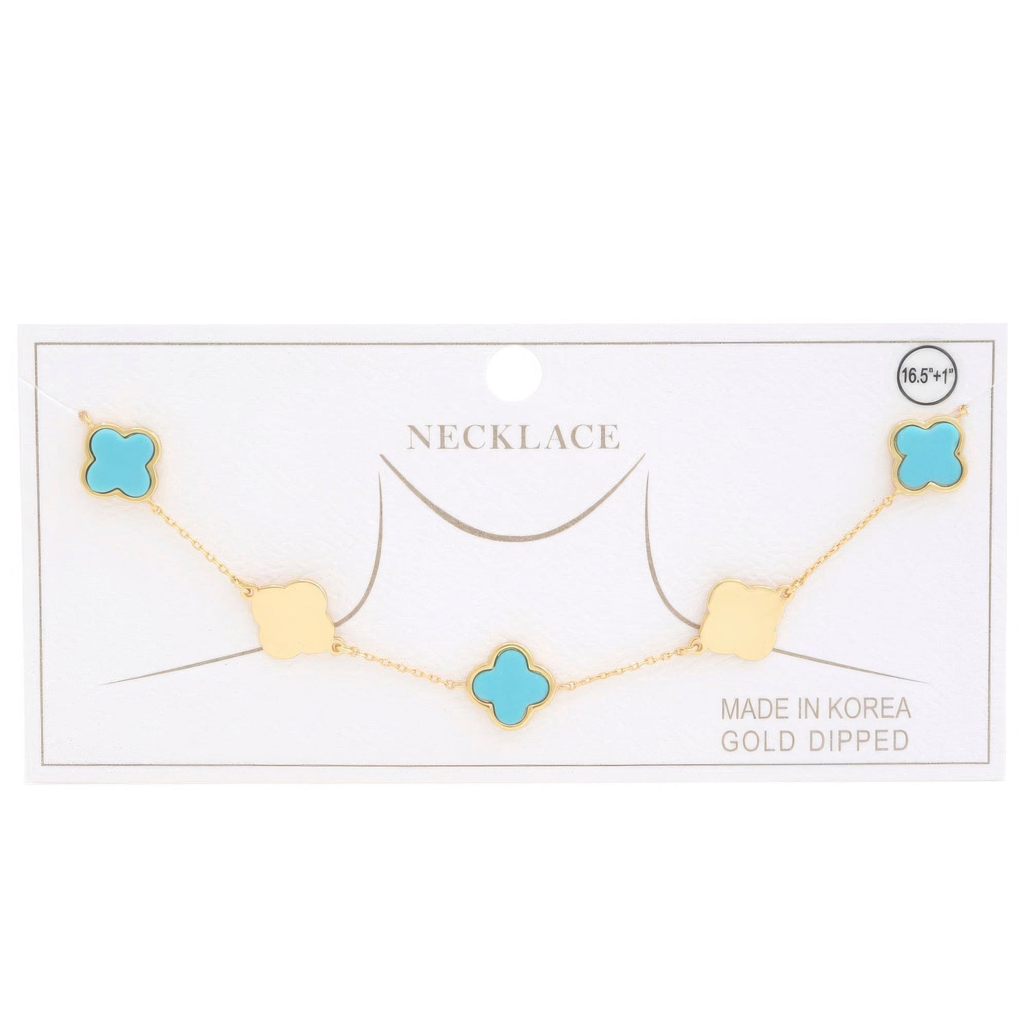 Clover Charm Station Gold Dipped Necklace by Fleurcouture | Fleurcouture