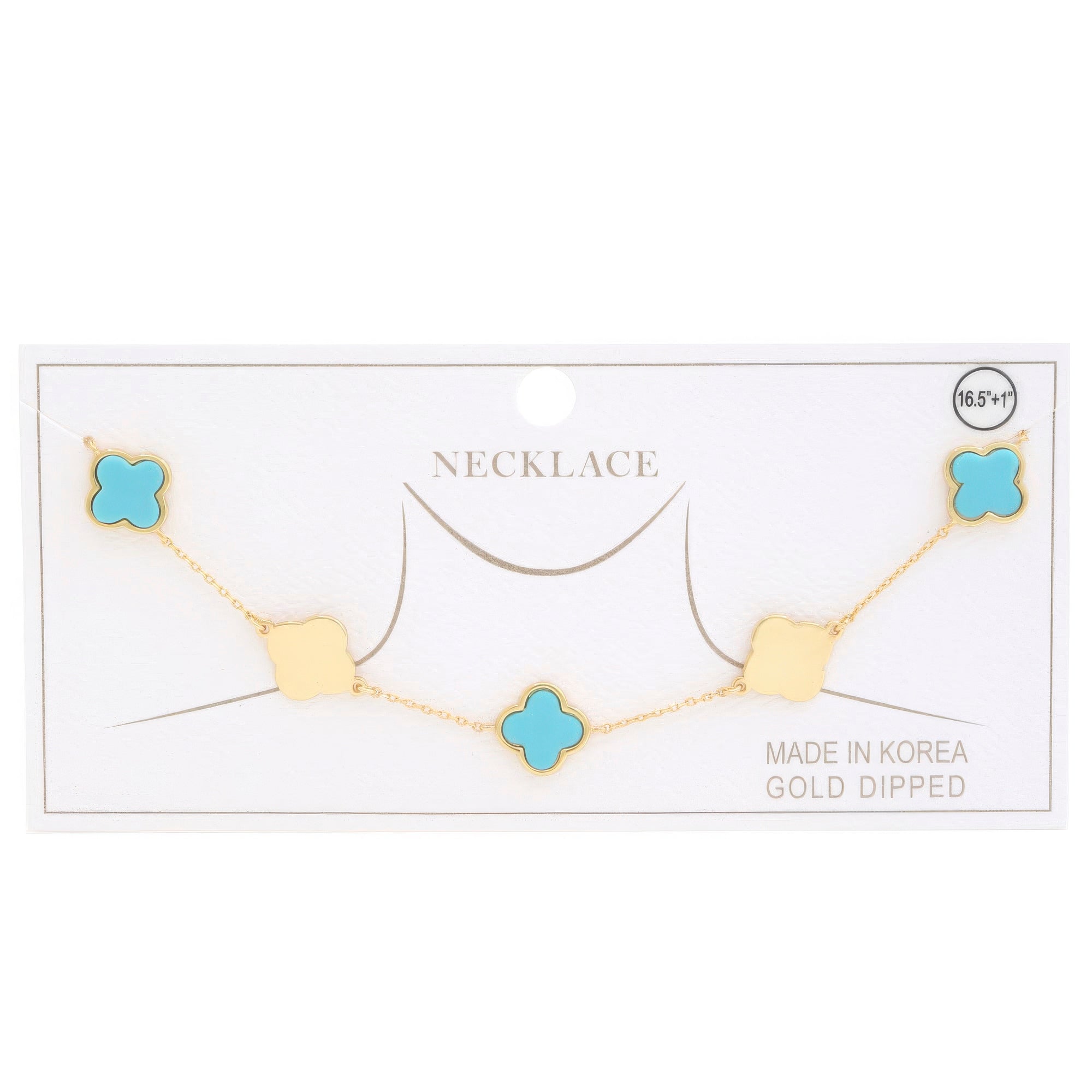 Clover Charm Station Gold Dipped Necklace by Fleurcouture | Fleurcouture