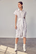 Collar Button Front Tie Dress WHITE S by Do + Be Collection | Fleurcouture