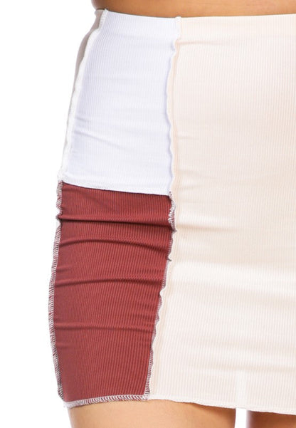 Color Block Casual Tube Skirt by Rag Company | Fleurcouture