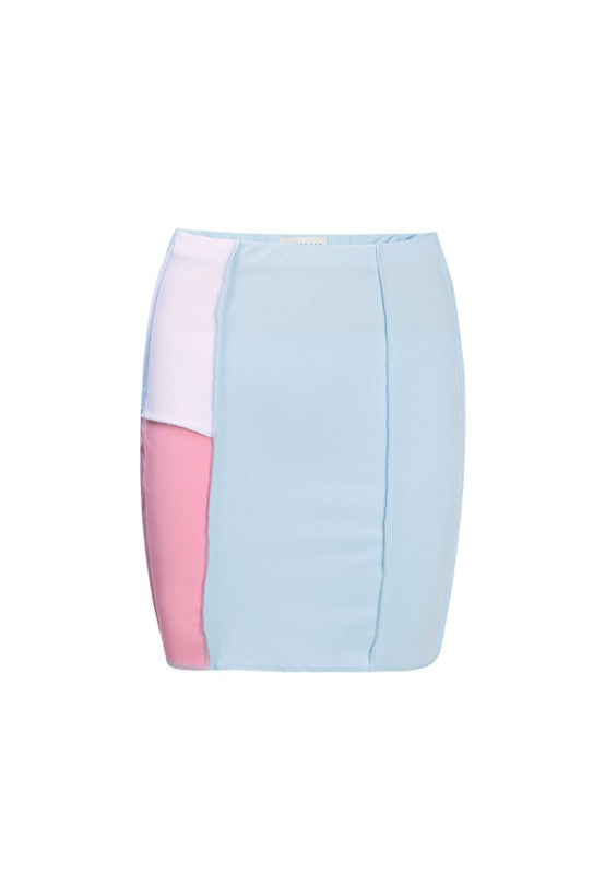 Color Block Casual Tube Skirt by Rag Company | Fleurcouture