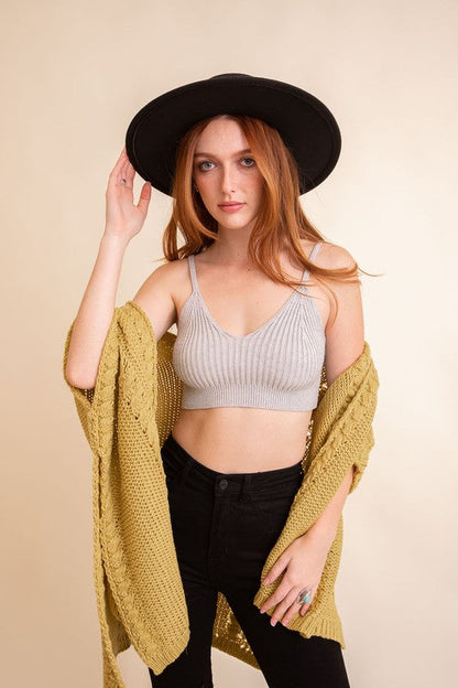 Contour Rib Knit Brami Lounge Top by Leto Accessories | Fleurcouture