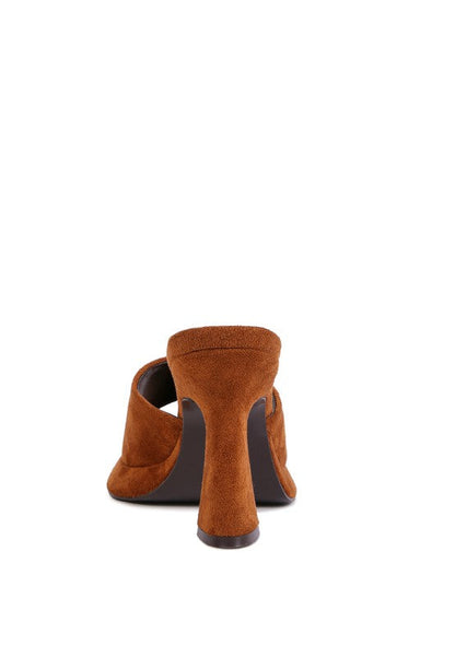 Copyme Micro Suede Slip On Spool Heel Sandals by Rag Company | Fleurcouture