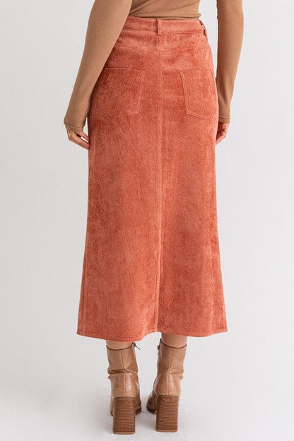 Cord Maxi Skirt RUST by LE LIS | Fleurcouture