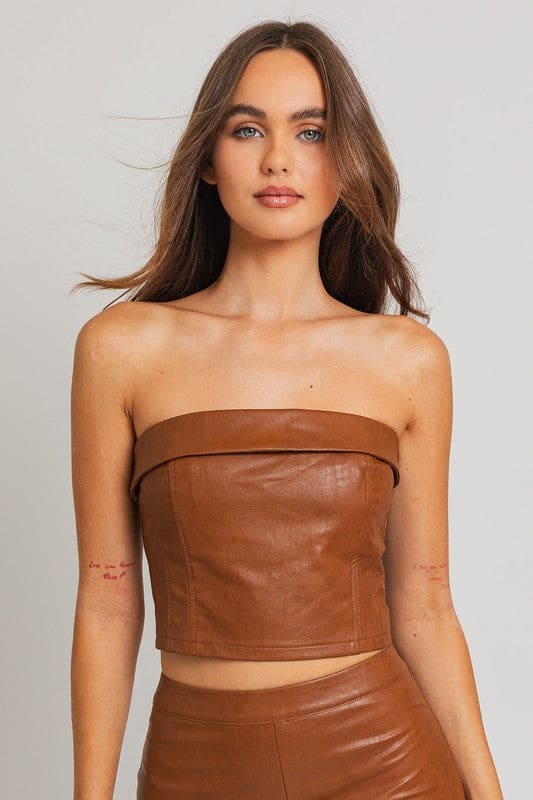 Corset Tube Top BROWN by LE LIS | Fleurcouture