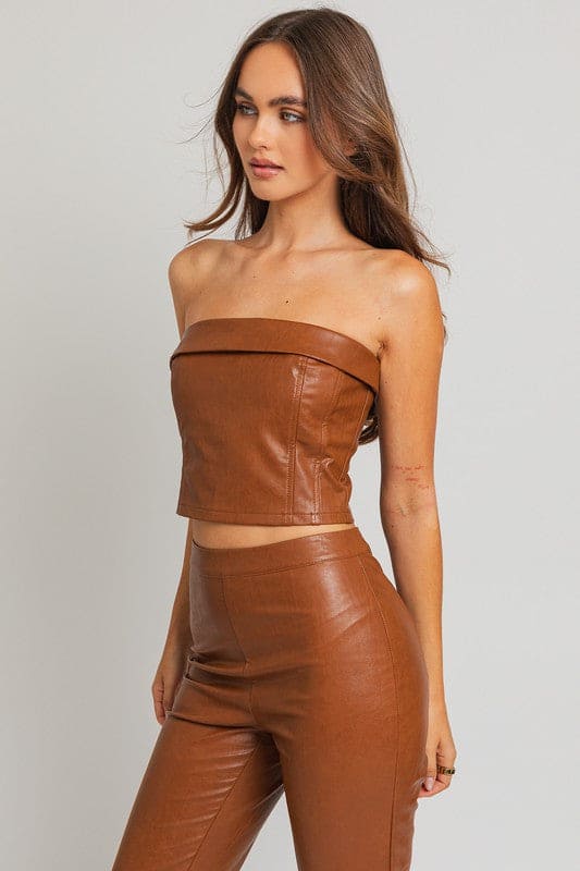 Corset Tube Top BROWN by LE LIS | Fleurcouture