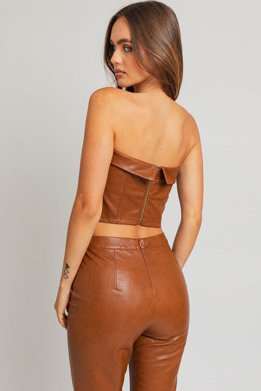 Corset Tube Top BROWN by LE LIS | Fleurcouture