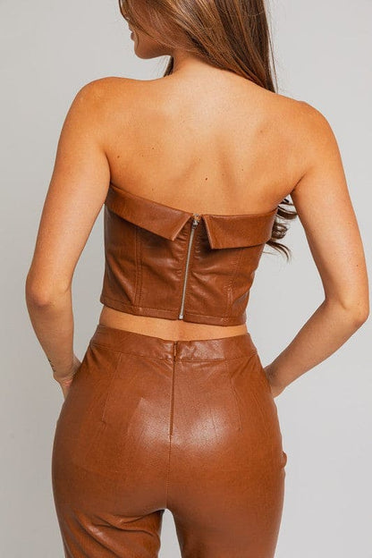 Corset Tube Top BROWN by LE LIS | Fleurcouture