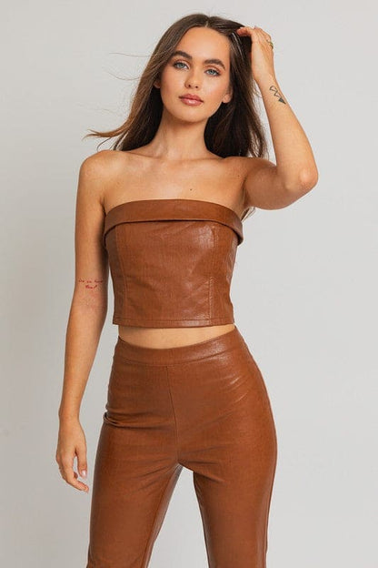 Corset Tube Top BROWN XS by LE LIS | Fleurcouture