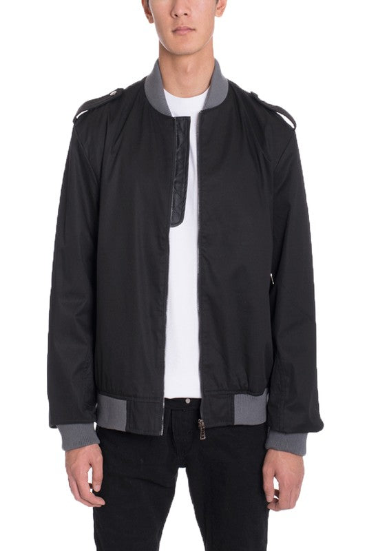 Cotton Casual Bomber Jacket BLACK S Men&