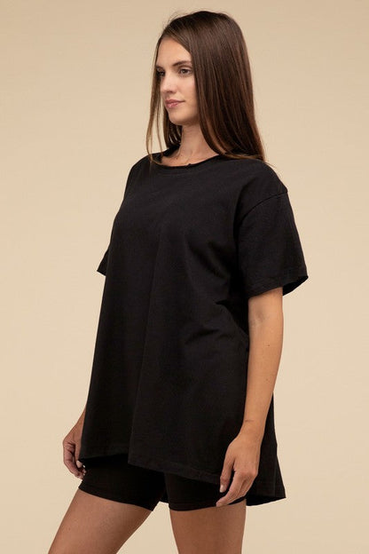 Cotton Drop Shoulder Oversized Top by ZENANA | Fleurcouture