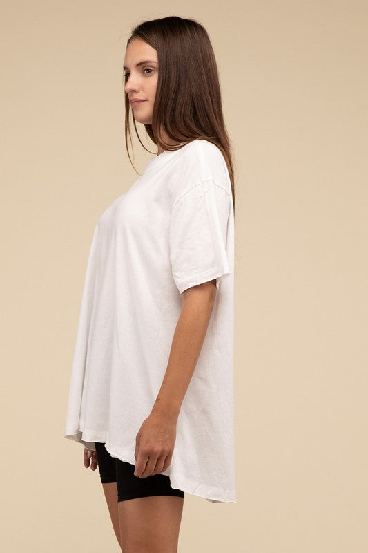 Cotton Drop Shoulder Oversized Top by ZENANA | Fleurcouture