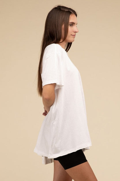 Cotton Drop Shoulder Oversized Top by ZENANA | Fleurcouture