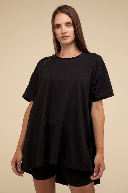 Cotton Drop Shoulder Oversized Top by ZENANA | Fleurcouture