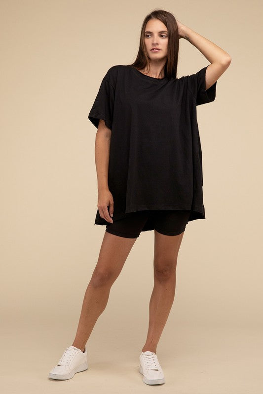 Cotton Drop Shoulder Oversized Top by ZENANA | Fleurcouture