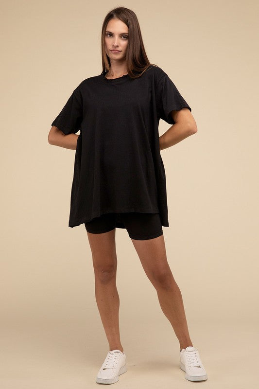 Cotton Drop Shoulder Oversized Top by ZENANA | Fleurcouture