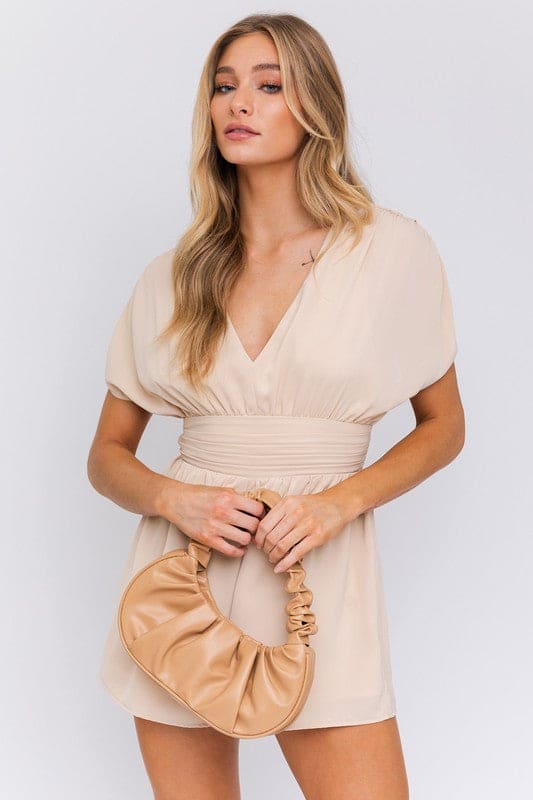 Cover Sleeve Romper TAUPE Romper by LE LIS | Fleurcouture