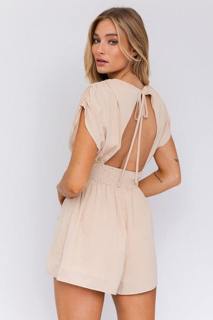 Cover Sleeve Romper TAUPE Romper by LE LIS | Fleurcouture